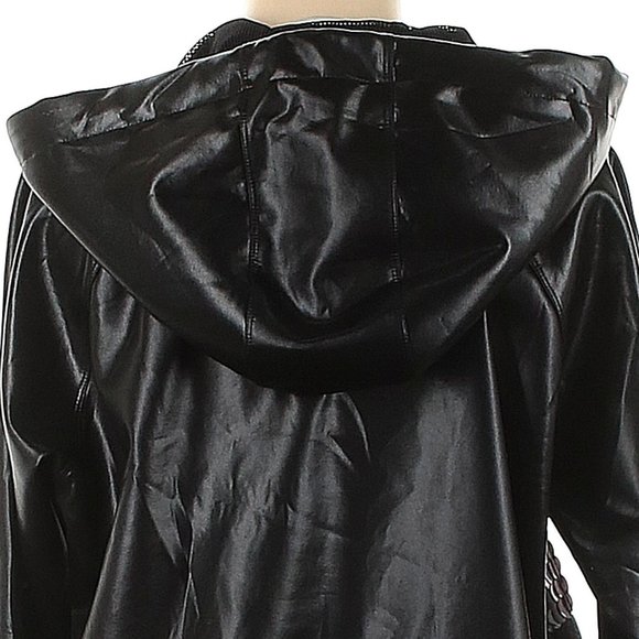 💥HOT ITEM💥 Palale Color Block Sequin and Leather Hoodie - Picture 8 of 14